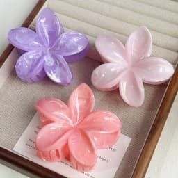 Elegant Flower Hair Clip Crab 8cm Large Plastic Hair Claw Clips For Women Hairclip Cute Beach Hair Accessories Hawaiian Barrette