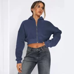 2025 Fall Winter New Arrival Women's Long-Sleeve Hoodie Zip-Up Cardigan Hooded Casual Jacket for Women Y2k Clothing Tops