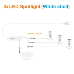 10PCS 5PCS Cabinet LED Lighting Kit 12V 3W LED Spotlight Downlight With Dimmable Touch Switch For Exhibition Case Counter Shelf