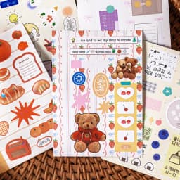 30 Sheets Kawaii M5 Sticker Book, Cute Cartoon Stickers for Planner Journal Phone Case Notebook Dairy Card Decoration, Mr. Paper