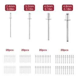 2.4mm/3.2mm/4.0mm/4.8mm Rivet Gun Kit DIY Riveting Tool Insert Nut Riveting Tool Home Cordless Riveting Tool With 80pcs Rivets