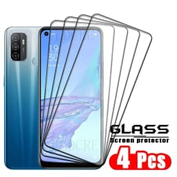 4Pcs For OPPO A53 Glass OPPO A53 Tempered Glass 9H HD Protective Film Full Cover Glue For Screen Protector OPPO A53 OPPOA53 6.5"