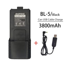 Baofeng UV 5R Battery Compactible Long Battery USB Baofeng UV5RA UV5RE UV5RT Walkie Talkie Optional Charger Two Way Radio Parts