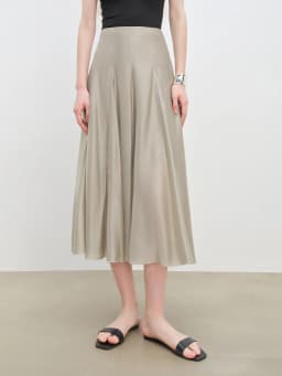 ZIQIAO Split Cut Design Trapeze Dress for Petite Women 2025 Summer New Arrival Elegant Style Mid-Length Half-Skirt 25ZQ92403