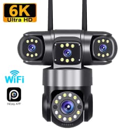 20MP 4 Lenses WiFi Security Camera 360 PTZ Outdoor Wireless 16X Zoom 3 Screen IR Night Vision Auto Tracking Waterproof CCTV Cam