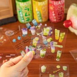 20 Pcs PET Die cut Stickers book Retro Cartoon Food Decorative handmade Scrapbooking Stickers Diary Japanese Stationery Supplies