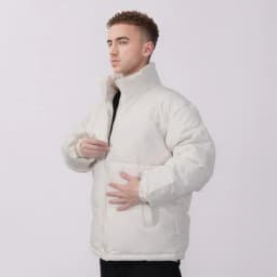 Scratch-resistant Outerwear Men Cotton Coat Men's Cotton Down Coat with Stand Collar Thickened Winter Outerwear Jacket Long