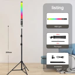 50cm 20" RGB Handheld LED Video Light Wand Stick Photography Light With Built-in Rechargable Battery 79" Tripod Remote Control