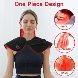 Heating Red&Infrared Light Shoulder for Body Upper Back 660nm&850nm Dual-chip LED Wearable Wrap Pad Pain Relief Muscle Relaxing