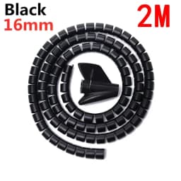2M/1M Black Cable Wire Protector Cable Organizer Management Pipe Flexible Wire Wrap Line Coiled Tube Office Cord Sleeve Cover