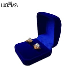 Velvet Trinket Box Ring Box Jewelry Organizer Double Rings BoxJewelry Box Wedding Gift Box Joyeros Organizador De Joyas