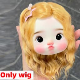 Blyth doll wig soft wavy curving air bangs Long hair Short hair High Ponytail for Big Size Head Doll DianDian Wig 9-10 inch
