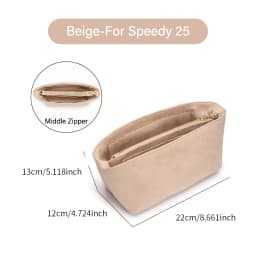 CRAZYSMITH Original Velvet Bag Organizer For LV Speedy 20 25 30 35 Purse Insert Handbag Inner Bag Portable Storage Makeup Bags