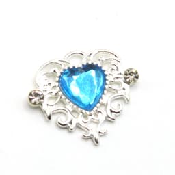 10Pcs 21 * 25mm Peach Heart Rhinestone Alloy Flower Plate Ornaments Diy Wedding Dress Gift Box Hair Decoration Accessories
