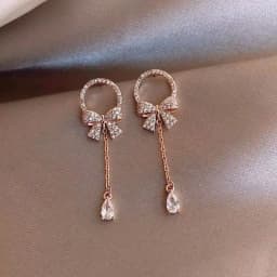 Trend Simulation Pearl Long Earrings Female Moon Star Flower Rhinestone Wedding Pendant Fashion Korean Jewelry Wholesale