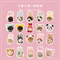 40 Pcs Kawaii Cat Stickers Set Aesthetic Cute Stationery Ideal for Laptop Journal Planner Scrapbook Cat Lovers