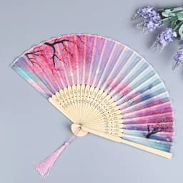 Retro Flower Pattern Home Decoration Elegent Bamboo Folding Fan Chinese Style Painting Handheld Fan Dance Performance Props