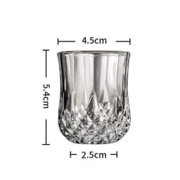 6Pcs Whiskey Glass Cup Rum Liqueur Mini Shot Glass Creative Diamond Shaped Vintage Relief Cup Household Party Bar Drinking Tools