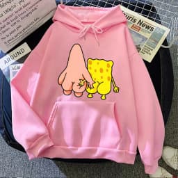 2026 New Fun SpongeBob SquarePants And Patrick Star Men's Fashion Sports Couple Style Plus Big Hoodie