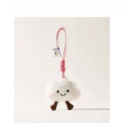 Cute Cloud Hand Rope Plush Pendant for Girls Smiling Heart Keychain Bag Decoration Soft Toy Car Accessory