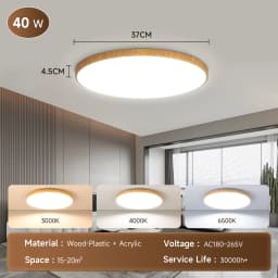 LED Ceiling Light Chandelier Wood Grain Color Ceiling Lamps Tricolor Led Panel Lights For Living Room Bedroom Kitchen Decoration