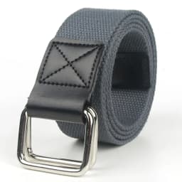 UNISEX Trend Double Loop Buckle Belt Canvas with Cargo Outdoor Sports Jeans Suit Pants Nylon Solid Belts for Men and Women