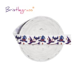 BRISTLEGRASS 2 5 10 Yard 5/8" 15mm Cherry Print Foldover Elastic FOE Spandex Satin Band Tape Hair Tie Headband Dress Sewing Trim
