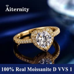 Classic 6 Prong Diamond Ring D Color 1ct Moissanite VVS Round Cut Lab Diamond Ring for Women Engagement Wedding Band Jewelry