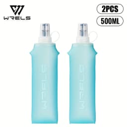 WRELS Soft Flask Folding Collapsible Water Bottle TPU BPA Free Outdoor Sport Running Cycling Hydration Portable Water Bottle