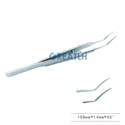 Titanium Utrata Capsulorhexis Forceps Curved Angle 105mm long ophthalmic instrument surgical