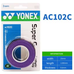 Yonex AC102C 3 Pack Racket Grip Tape Anti Slip Super Overgrip Absorbent Breathable Tennis Overgrip Hand Glue Antiskid Belt