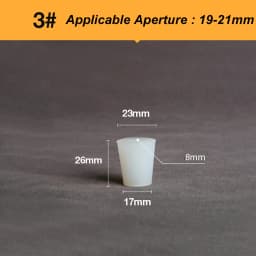 4PCS Silicone Stopper White Semi-transparent With 8mm Holes Tapered Reusable Lab Seal Stoppers Suitable for Test Tubes Flasks