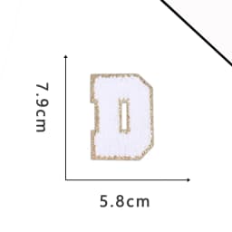 A-Z White Chenille Letter Patches Towel Sequins Clothing Patch Clothes Sew on Applique DIY Garment Hat Decor
