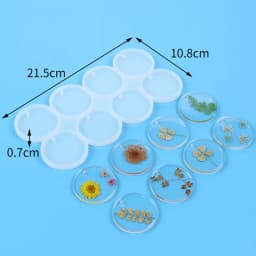 8/12pcs DIY Epoxy Earrings Charms Silicone Mold Round Oval Pendants Resin Mold For Jewelry Making Keychain Tag Casting DIY Craft