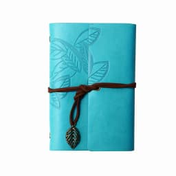 Vintage Leaf Hand Book Faux Leather Notebook - 75 Sheets Kraft Paper Leather Bound Daily Notepad for Lined Paper