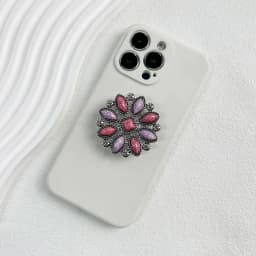 Luxury Socket Tok Phone Grip Retro Turquoise Phone Stand Unique Charm Foldable Grip Fashion Phone Support Desk Stand