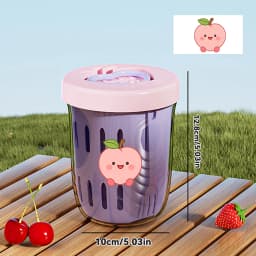 WORTHBUY Portable Oat Container Double-Layer Drain Fruit Cup Reusable Leak Proof Plastic Salad Cup Breakfast Cup With Fork&Handl