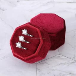 3 Rings Octagonal Display Box Dustproof Rings Storage Box Suitable for Proposals
