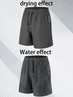Men's Quick Dry Water Activated Color Changing Shorts Casual Beach Swim Trunks with Zipper Pockets Lightweight Breathable Runnin