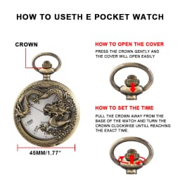 Antique Exquisite Flying Dragon Embossed Quartz Pocket Watch Men's Necklace Pendant Clock Women's Jewelry Accessories Gift