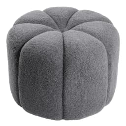 Voltsify Round Shape Teddy Fabric Multifunctional Household Footstool