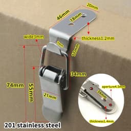 1 Set Cabinet Door Metal Clasps 90 Degree Box Closure Lock Duck-mouth Buckle Hook Spring Loaded Draw Toggle Hasps Clamp