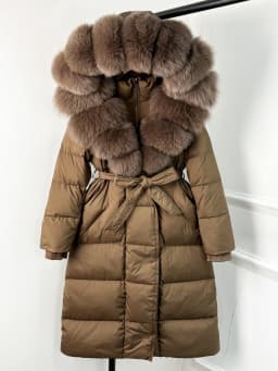 Lagabogy 2025 New Winter Warm White Duck Down Jacket Women Long Hooded Puffer Jacket Women Real Fox Fur Coat Female Warm Coat