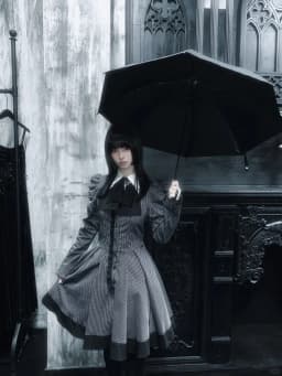 Gothic Style Dress Dark Striped Peter Pan Collar Lace Bow Puff Sleeve Harajuku Japanese Subculture Dark Party Outfit 2026 New