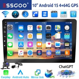 ESSGOO 7"/9"/10“ 2 DIN Android 14 4+64G Car Stereo Carplay Android Auto GPS Navi Bluetooth FM RDS Radio WIFI Touchscreen ChatGPT