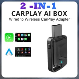 2 in1 Wired to Wireless CarPlay Adapter For Wired Cars Compatible CarPlay & Android AUTO Phone Plug & Plug Auto Connect Converts