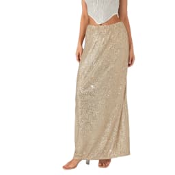 Autumn Solid Color Sequins Long Skirts Women Low Waist Party Skirts Fashion Casual Skirts Streetwear
