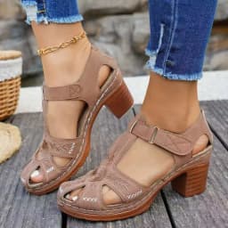 Dance Roman Sandals Women's 2026 Summer New Openwork Woven Wedge Heel Block Heel Platform Women's Shoes