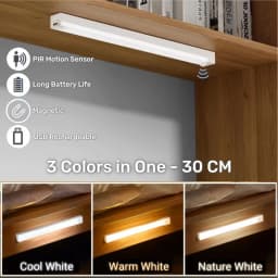 AITHEA Rechargeable Motion Sensor LED Cabinet Light Induction Night Light Portable Bar Lamp for Bedside Wardrobe Closet Aisle