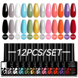 LILYCUTE 12PCs 7ml Nude Brown Red Nail Gel Polish Set Semi Permanent UV Gel For Nail Art Manicure Soak Off Gel Nail Polish Kit